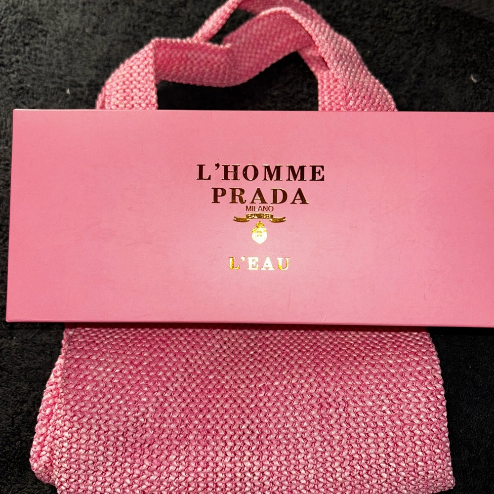 Prada Pink Crochet Logo Tote - Picture 3 of 3